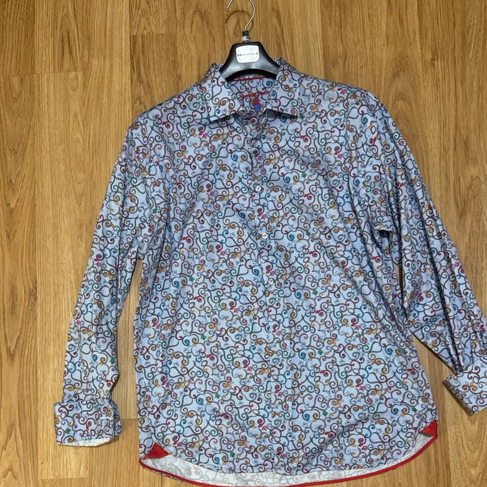 Visconti Black Men’s XL Collared button down Flip Cuffed
Whimsical Dress shirt